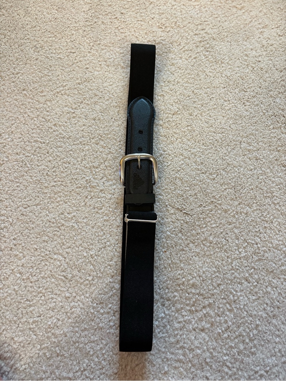 adidas Black Web Belt with Polished Silver Buckle